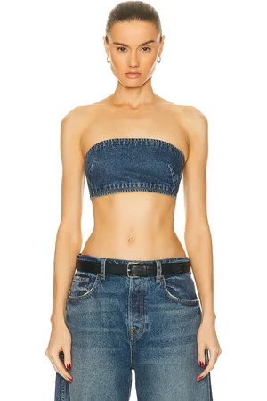 GRLFRND Lilah Denim Tube Top in Denim-Dark
