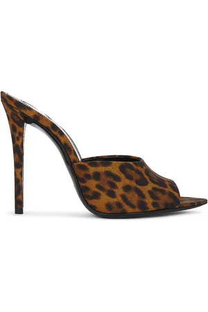 Saint Laurent Goldie Mule Sandal in Brown
