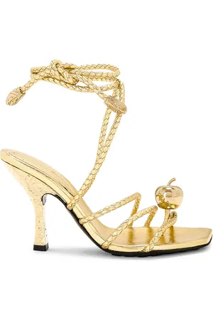 Bottega Veneta Adam Lace Up Sandal in Metallic