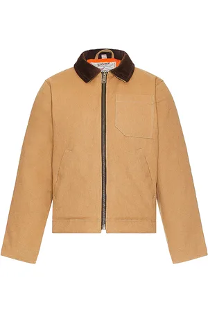 Schott NYC Union Canvas Down Filled Jacket in Brown