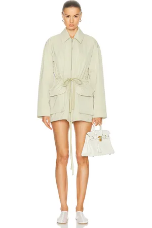 GRLFRND Tech Gabardine Parka Jacket in Olive