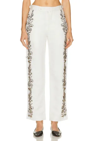 BODE Beaded Wheat Flower Trouser in
