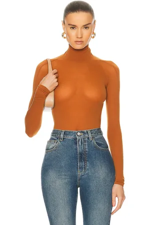 Alaïa String Bodysuit in Rust