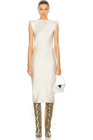 The Attico Short Sleeve Midi Dress in Cream