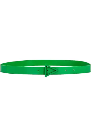 Bottega Veneta Triangle Spazzolato Belt in Green