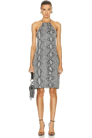 Gucci Snakeskin Print Dress in Grey