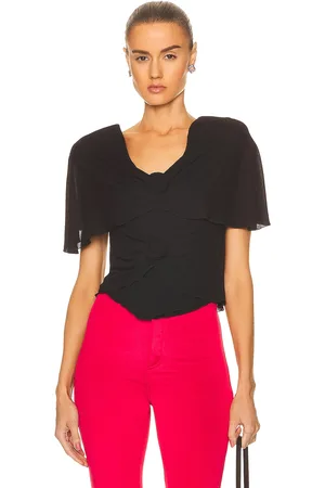Saint Laurent Short Sleeve Top in Black