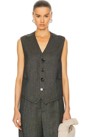 Bottega Veneta Classic Wool Houndstooth Vest in Brown