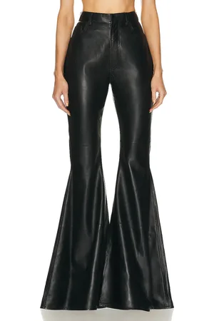 Alaïa Leather Flare Pant in Black