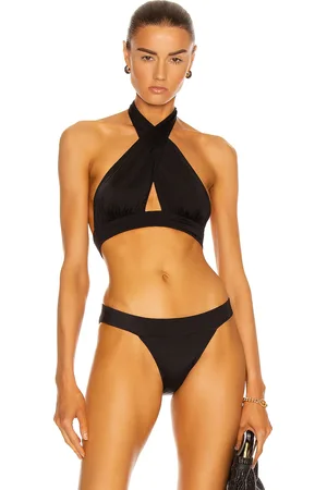 Norma Kamali Cross Halter Bikini Top in