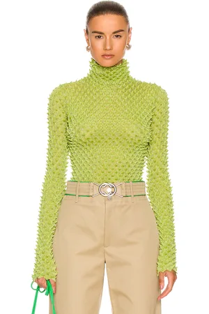 Bottega Veneta Lightweight Dragon Underpinning Sweater in Green