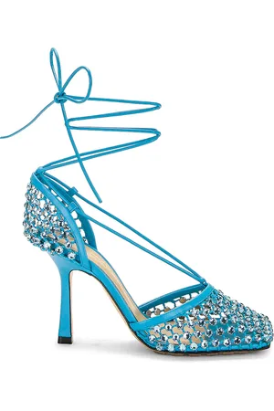 Bottega Veneta Stretch Lace Up Sandal in Blue