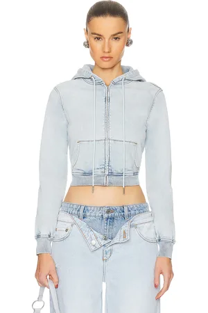 SER.O.YA Edith Cropped Hoodie in Blue