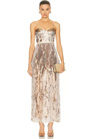 Simkhai Brielle Bustier Gown in Metallic Gold