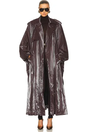 Saint Laurent Cloak Coat in Wine