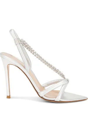 Gianvito Rossi Nappa Silk Heels in Metallic