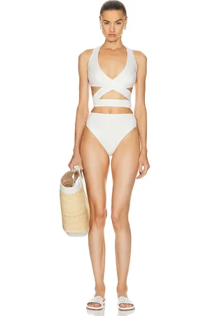 Alaïa Criss Cross Bikini Set in White