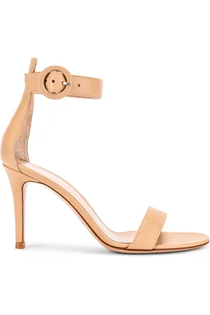 Gianvito Rossi Leather Portofino Heels in Neutral