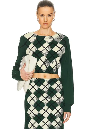 Burberry Crop Sweater in Green