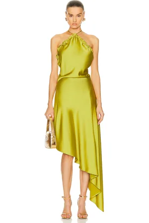 The Attico Asymmetrical Mini Dress in Green