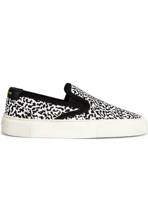 Saint Laurent Venice Low Slip On Sneakers in Black,White
