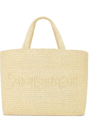 Saint Laurent Supple Raffia Tote Bag in Tan