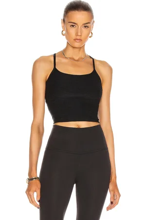 Beyond Yoga Spacedye Slim Racerback Cropped Tank Top in Black