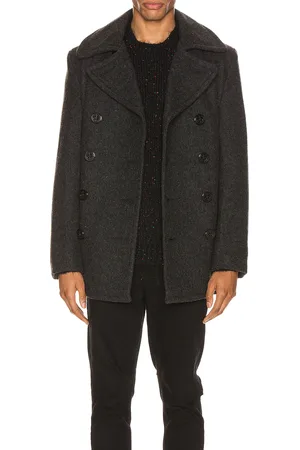Schott NYC Slim Fit Peacoat in Black, Gray