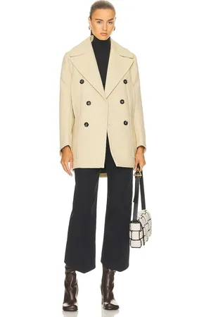 Bottega Veneta Structured Coat in Cream