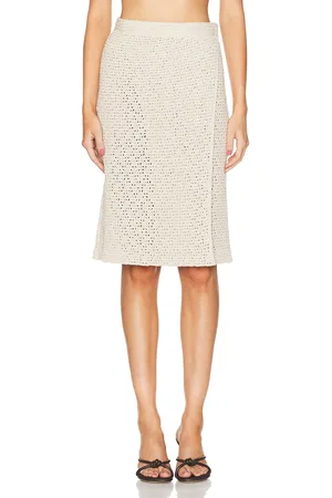 Bottega Veneta Midi Skirt in Beige
