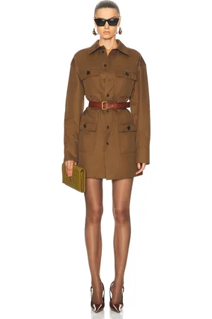 Saint Laurent Mini Shirt Dress in Olive
