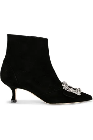 Manolo Blahnik Suede Baylow Jewel 50 Boot in