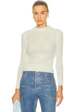 Bottega Veneta Lace Knit Sweater in Mint