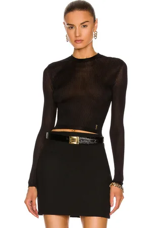 Saint Laurent Long Sleeve Top in Black
