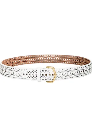 Alaïa Vienne Leather Belt in White
