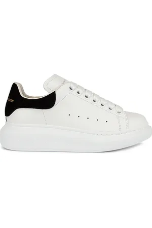 Alexander McQueen Lace Up Sneakers in White & Black in White