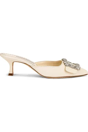 Manolo Blahnik Maysale 50 Mule in Cream