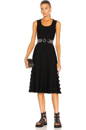 Alaïa Sleeveless Midi Dress in Black