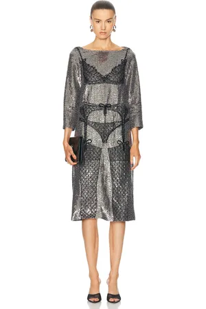 Wiederhoeft Lingerie Dress in Silver in