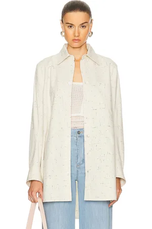 Bottega Veneta Criss Cross Shirt in Cream