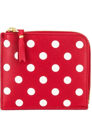 Comme des Garçons Dots Printed Leather Zip Wallet in