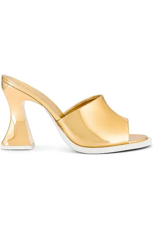 Bottega Veneta Cha Cha Mule Sandal in Metallic Gold