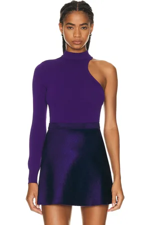 Alaïa Asymetric Bodysuit in Purple