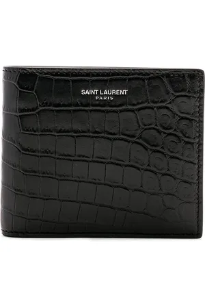 Saint Laurent Matte Croc Billfold Wallet in