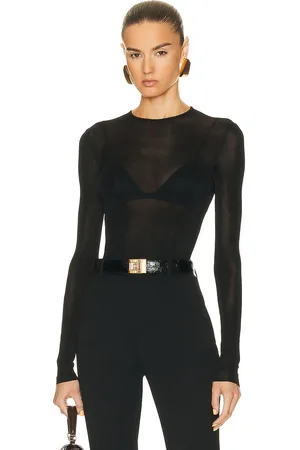 Saint Laurent Long Sleeve Sweater in Black