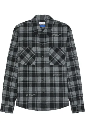 OFF-WHITE Check Flannel Shirt in Grey