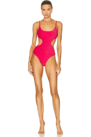 The Attico Terry Cloth One Piece Swimsuit in Coral