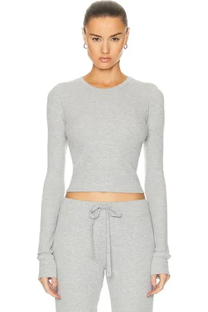 ÉTERNE Long Sleeve Thermal Top in Grey