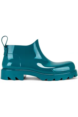 Bottega Veneta Shiny Rubber Boot in Teal