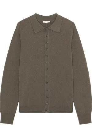 The Row Sinclair Top in Grey Green in Taupe